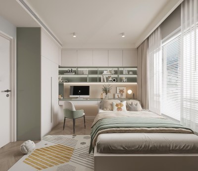 现代榻榻米卧室3D模型下载